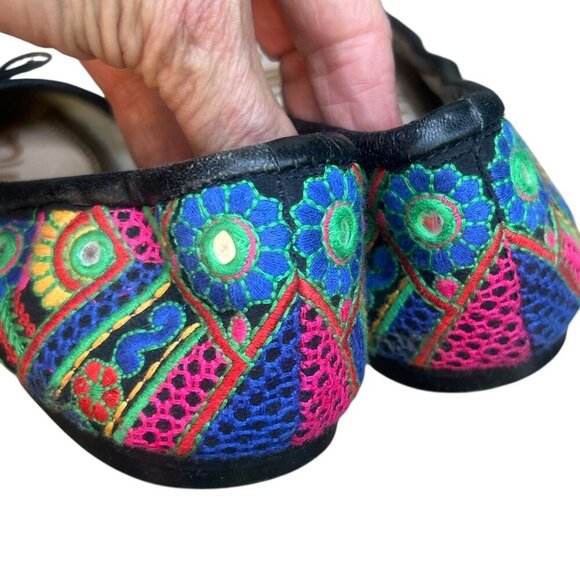 Sam Edelman Felicia Embroidered Patchwork Ballet Flats Size 17 - Picture 4 of 13